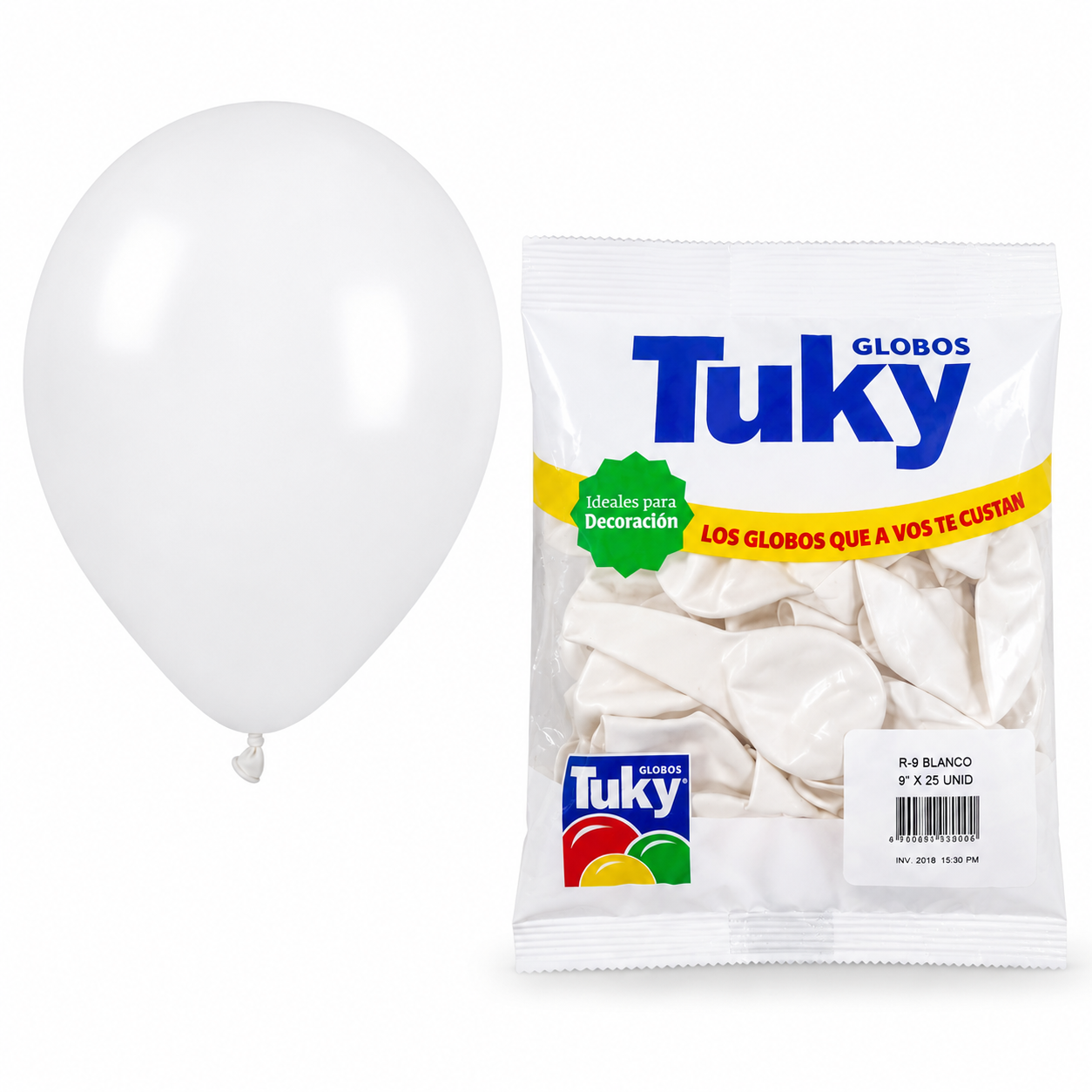 GLOBOS X25 9" BLANCO