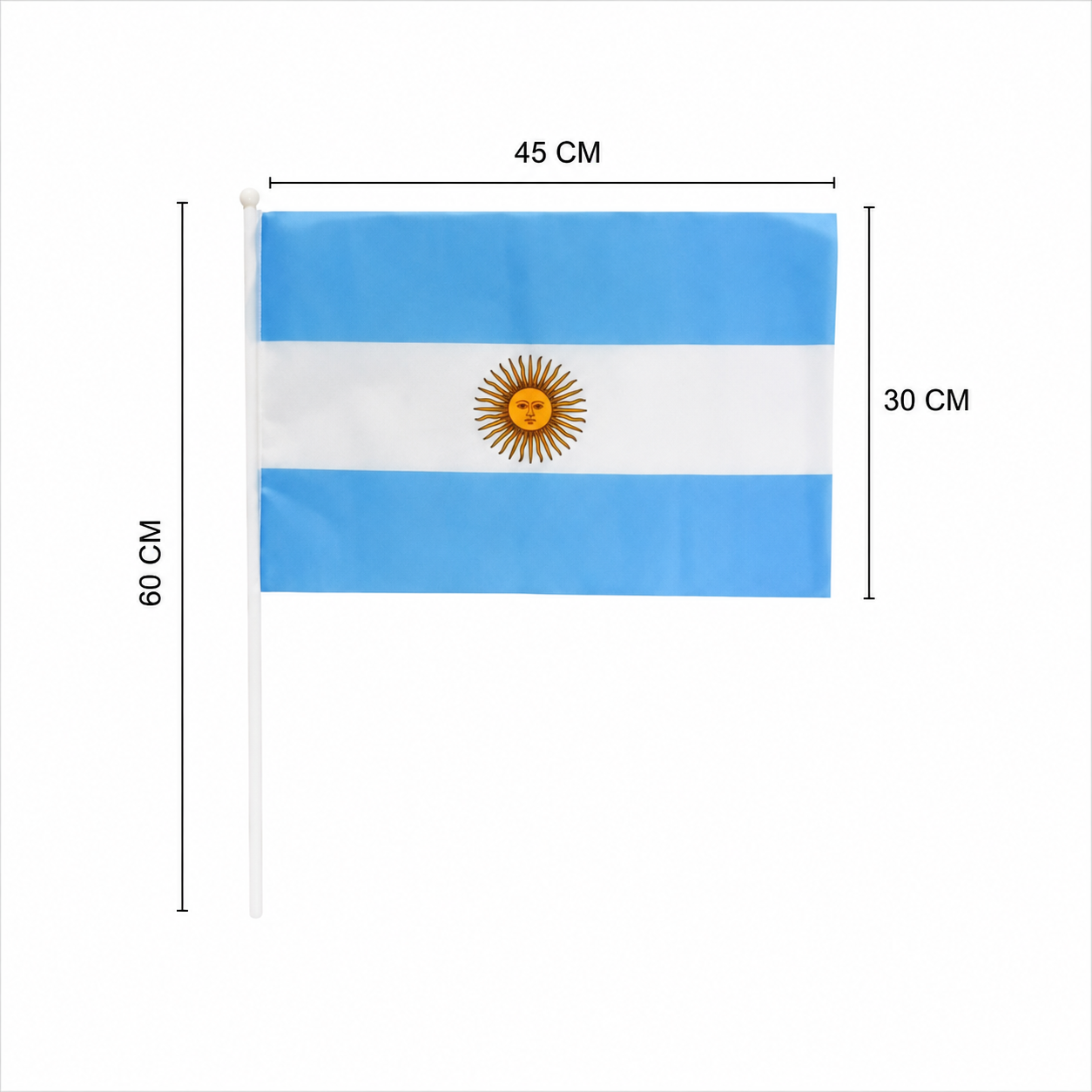 BANDERA ARGENTINA 30X45 C/PALITO