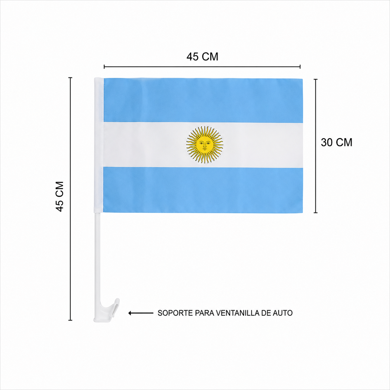 BANDERA ARGENTINA P/AUTO 30X45CM