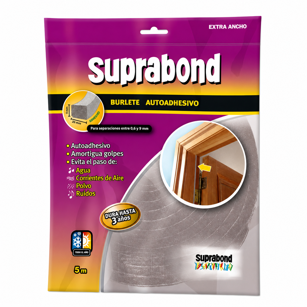 BURLETE AUTOAHDESIVO 5MTS EXTRA ANCHO