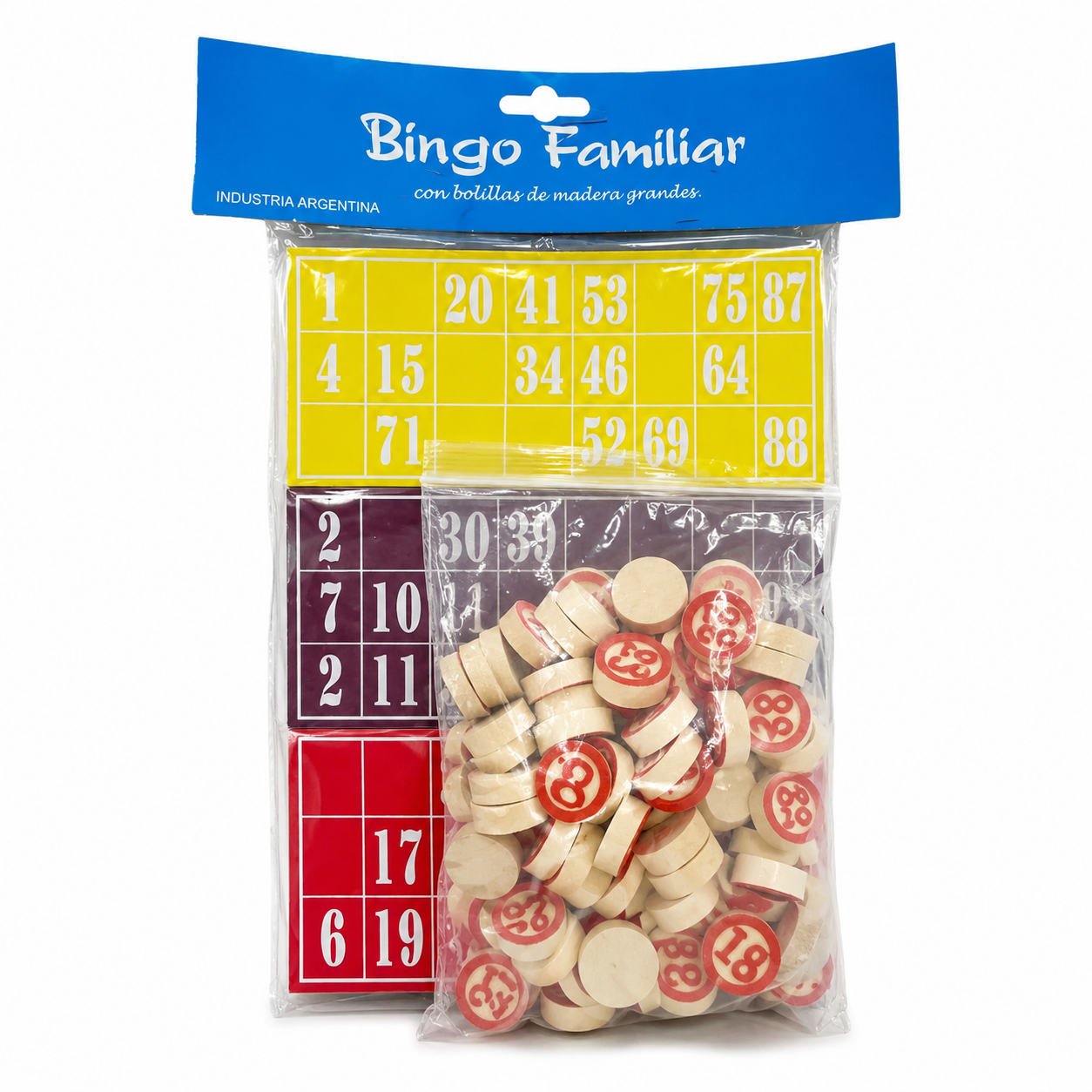 BINGO FAMILIAR X12 MADERA EN BOLSA