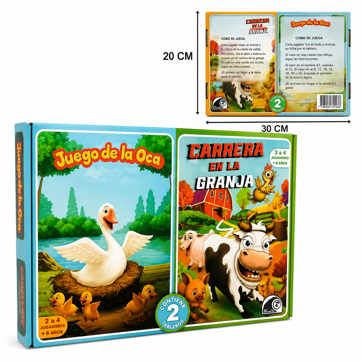 JUEGO DE MESA 2 EN 1 OCA/GRANJA