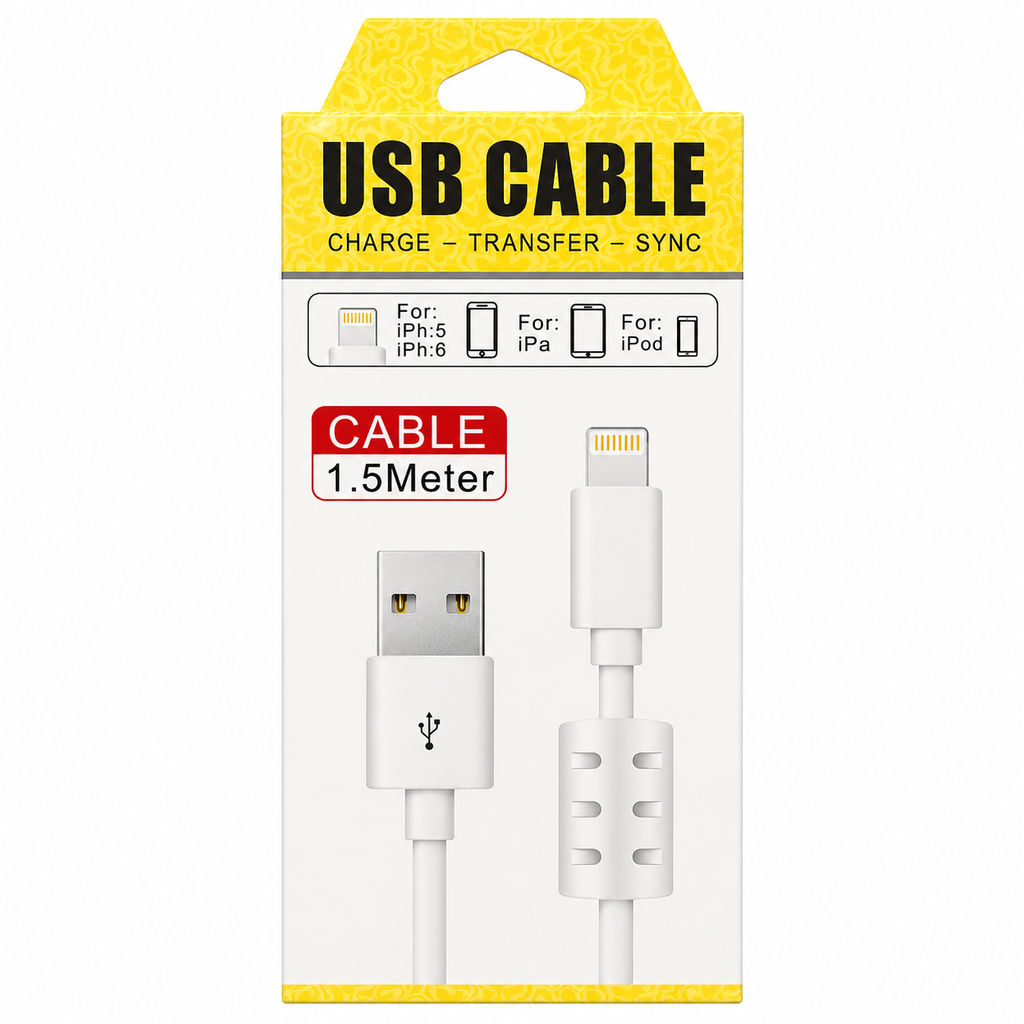 CABLE USB IPHONE 1,5 MTS