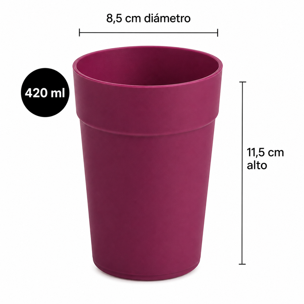 VASO PLASTICO 420CC CAROL