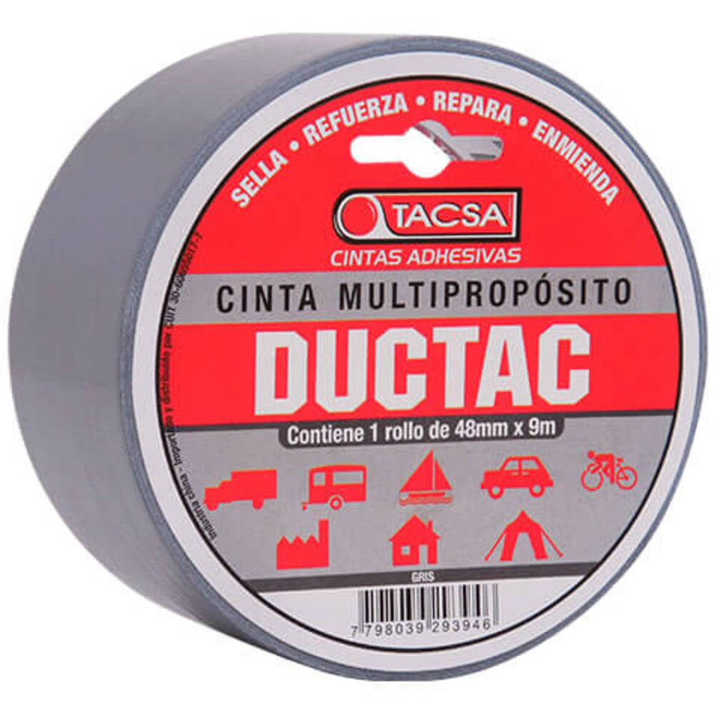 CINTA MULTIPROPOSITO 48MMX9MTS GRIS TACSA